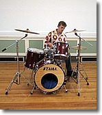 Playing the drumkit