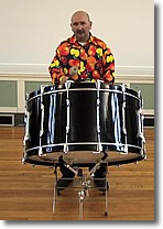 Playing the orchestral bass drum