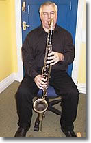 Playing  the bass clarinet