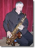 Playing  the tenor sax